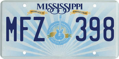 MS license plate MFZ398