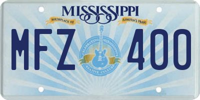 MS license plate MFZ400