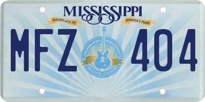 MS license plate MFZ404