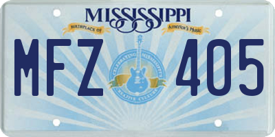 MS license plate MFZ405