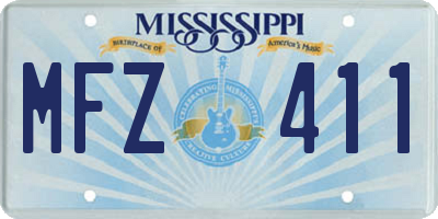 MS license plate MFZ411