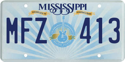 MS license plate MFZ413
