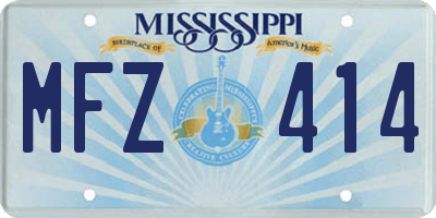 MS license plate MFZ414
