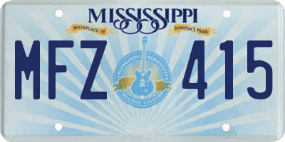 MS license plate MFZ415