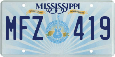 MS license plate MFZ419
