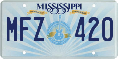 MS license plate MFZ420