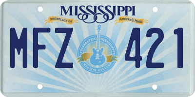 MS license plate MFZ421