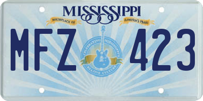 MS license plate MFZ423
