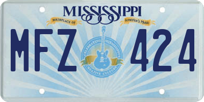 MS license plate MFZ424