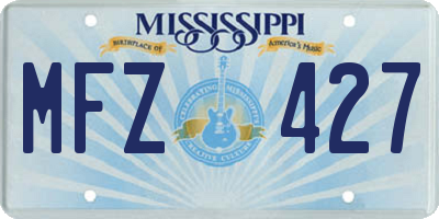 MS license plate MFZ427