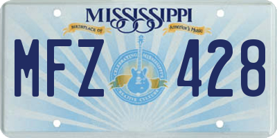 MS license plate MFZ428