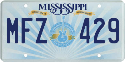 MS license plate MFZ429