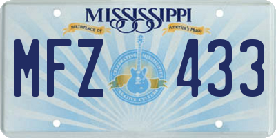 MS license plate MFZ433