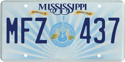 MS license plate MFZ437