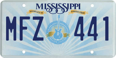 MS license plate MFZ441
