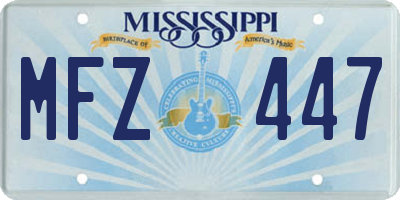 MS license plate MFZ447