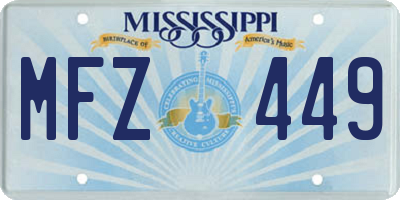 MS license plate MFZ449