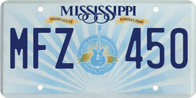 MS license plate MFZ450