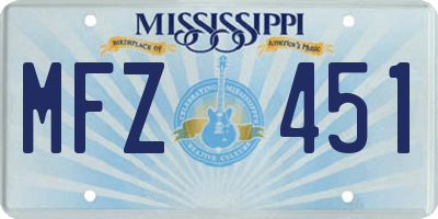 MS license plate MFZ451