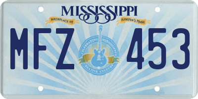 MS license plate MFZ453