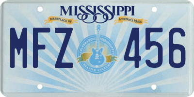 MS license plate MFZ456