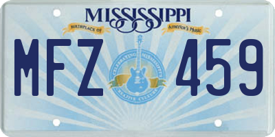 MS license plate MFZ459