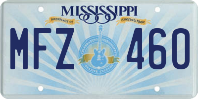 MS license plate MFZ460