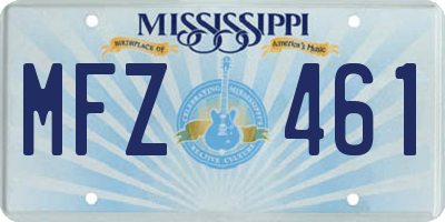 MS license plate MFZ461