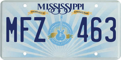 MS license plate MFZ463