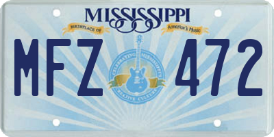MS license plate MFZ472