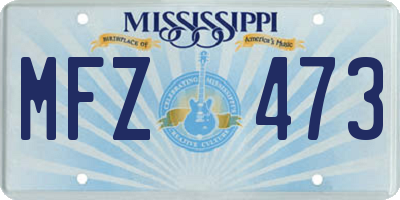 MS license plate MFZ473