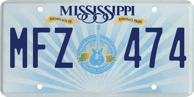 MS license plate MFZ474