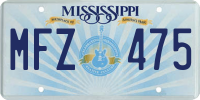 MS license plate MFZ475