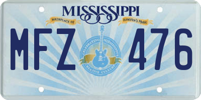 MS license plate MFZ476