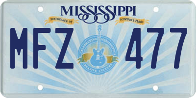MS license plate MFZ477