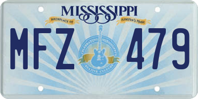 MS license plate MFZ479