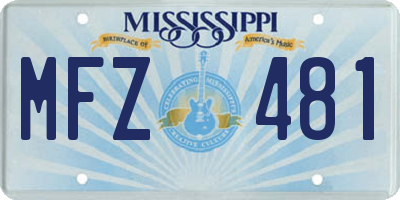 MS license plate MFZ481