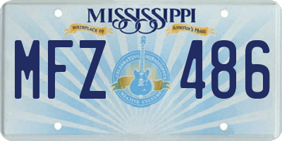 MS license plate MFZ486