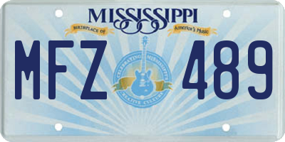 MS license plate MFZ489