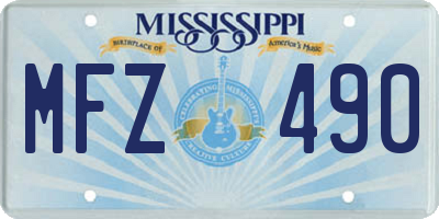 MS license plate MFZ490