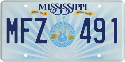 MS license plate MFZ491