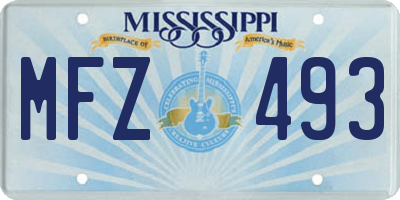 MS license plate MFZ493