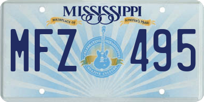 MS license plate MFZ495