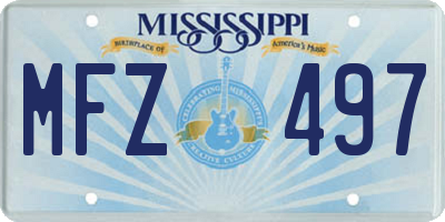 MS license plate MFZ497