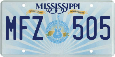 MS license plate MFZ505