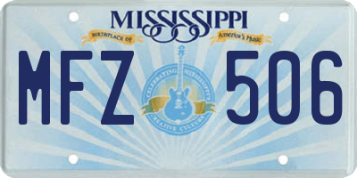 MS license plate MFZ506