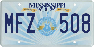 MS license plate MFZ508