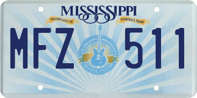 MS license plate MFZ511