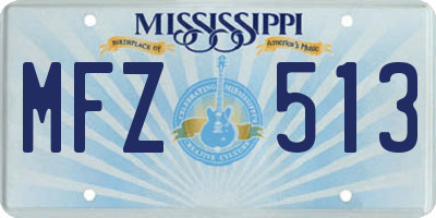 MS license plate MFZ513