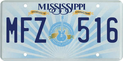 MS license plate MFZ516